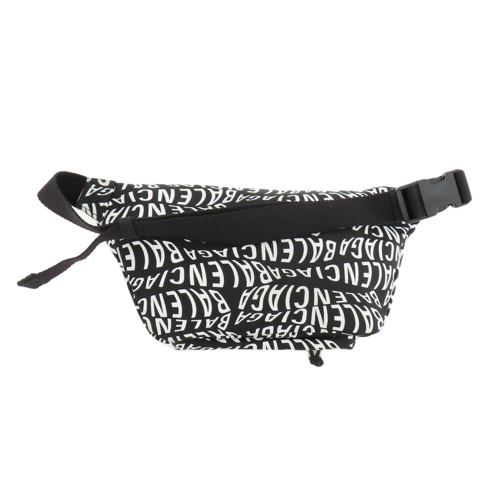 Balenciaga bag over all logo black Wheel white belt Black White